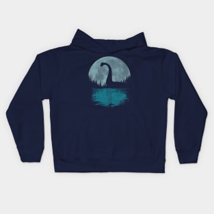 Loch Ness Monster - Nessie With Moon Kids Hoodie